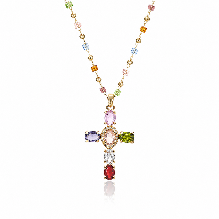 Colorful Cross Pendant Necklace