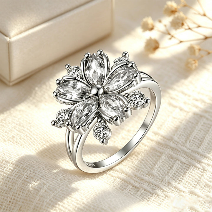 Zircon flower ring