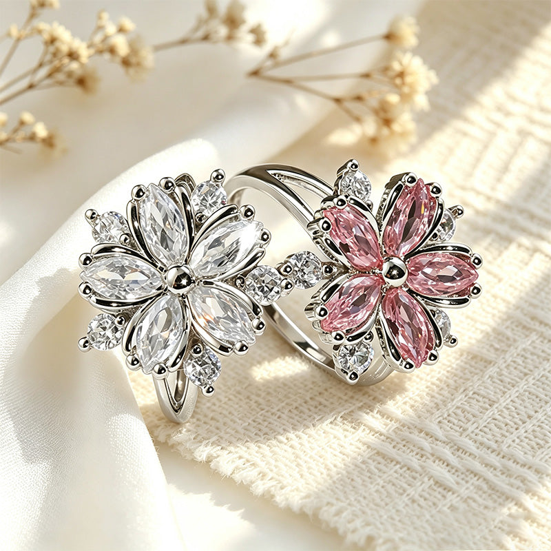 Zircon flower ring