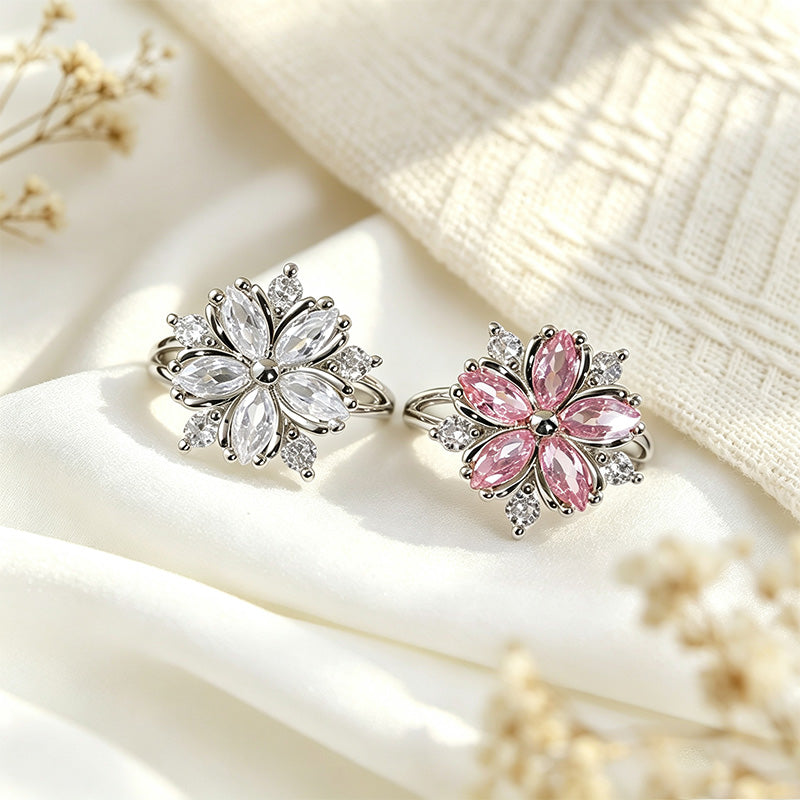 Zircon flower ring