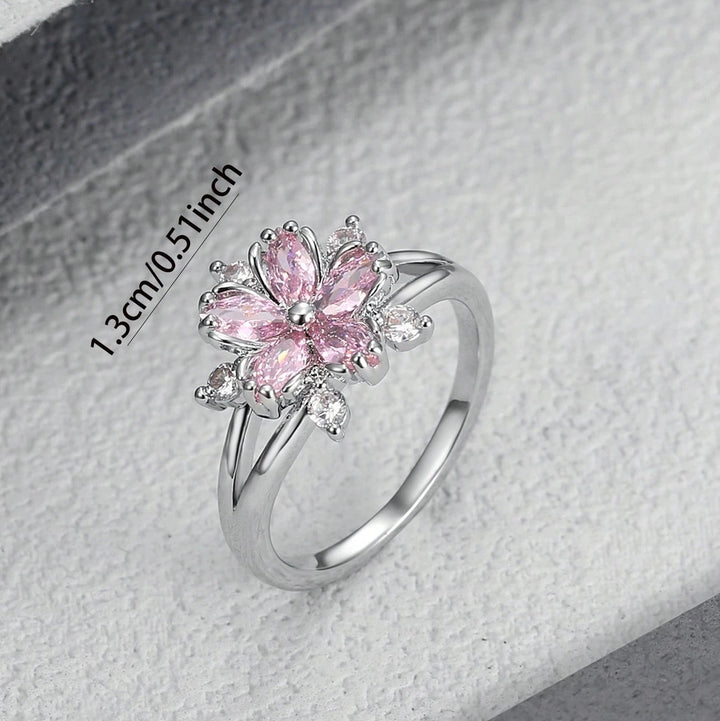 Zircon flower ring