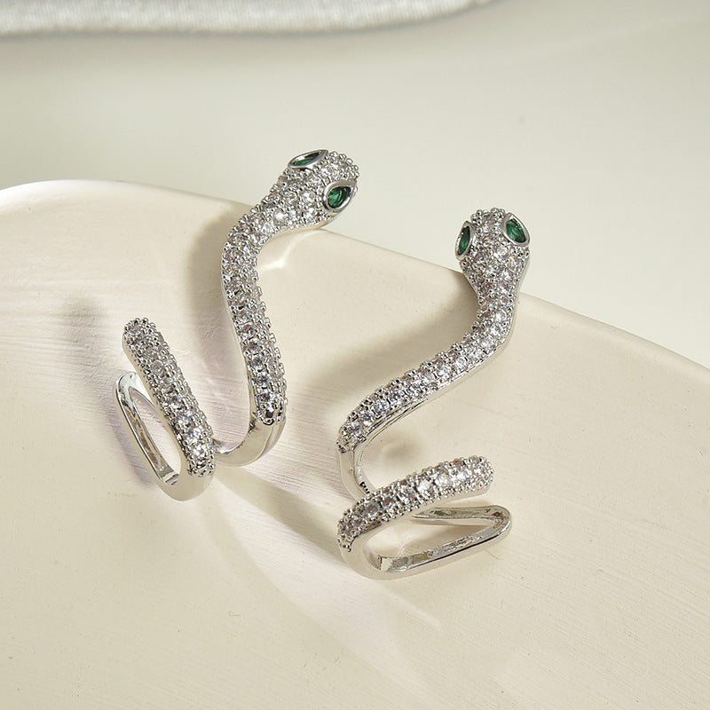 Serpent Shape Zircon Earrings