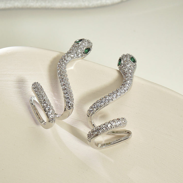 Serpent Shape Zircon Earrings