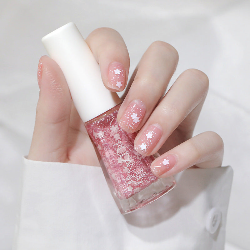 Water-Based Nail Polish No-Lamp Air Dry Sequin Manicure