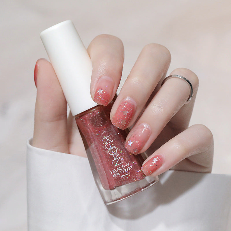 Water-Based Nail Polish No-Lamp Air Dry Sequin Manicure