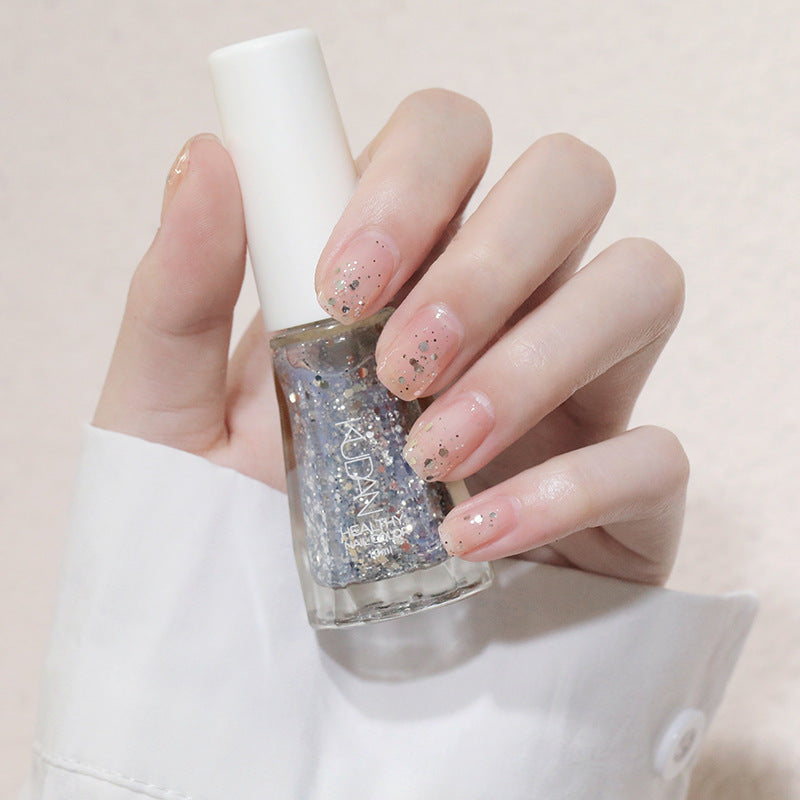 Water-Based Nail Polish No-Lamp Air Dry Sequin Manicure