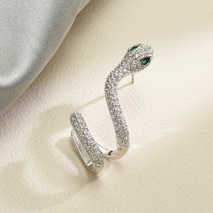 Serpent Shape Zircon Earrings