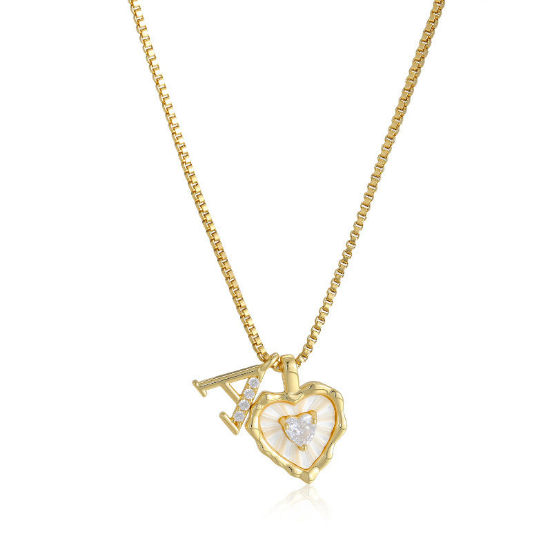 26‑Letter Heart Mother‑of‑Pearl Charm