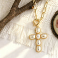 Pearl Cross Wing Necklace