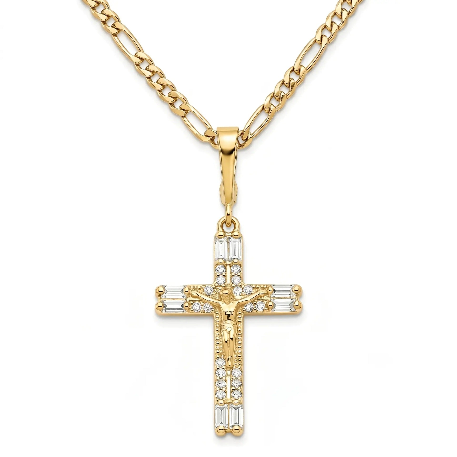 Paved Cross Pendant Necklace