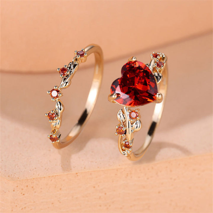 Heart-shaped stacked rings