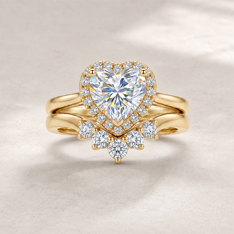 Heart-shaped ring set