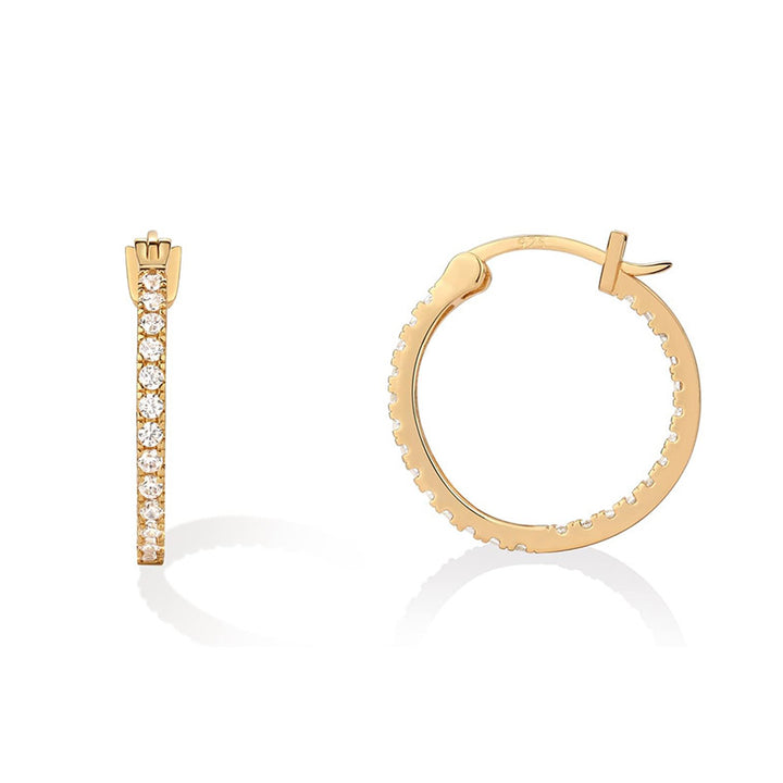 CZ Huggie Hoop Earrings