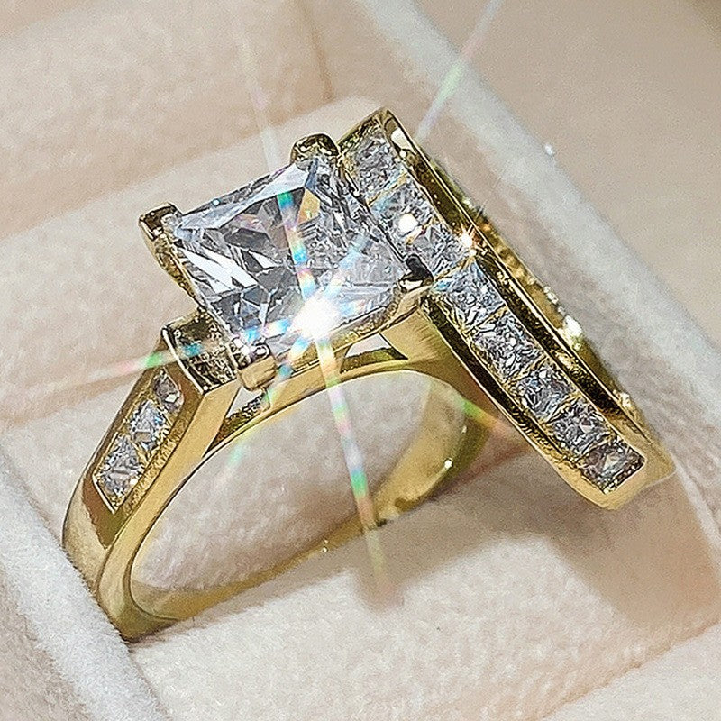 Square Zircon Ring Stack Set