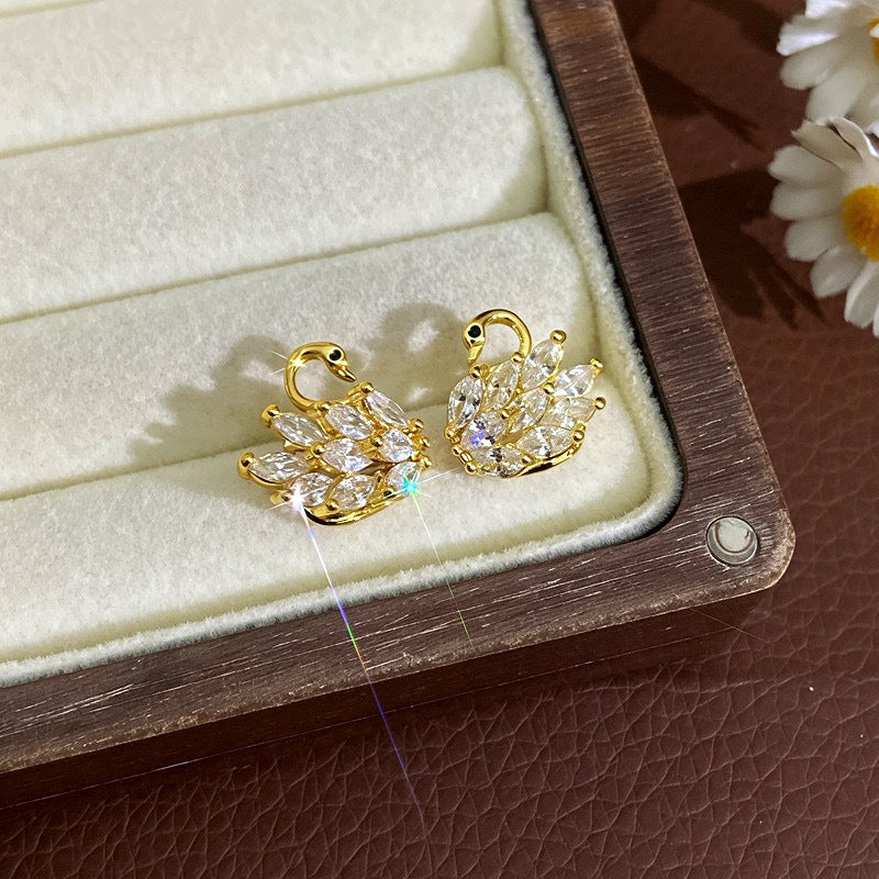 Swan Stud Earrings