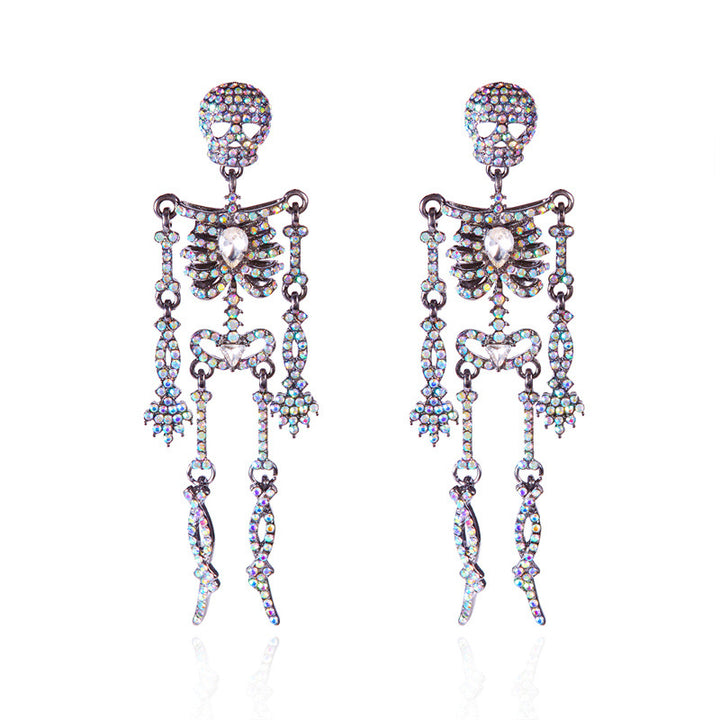 Pavé Zirconia Skull Earrings