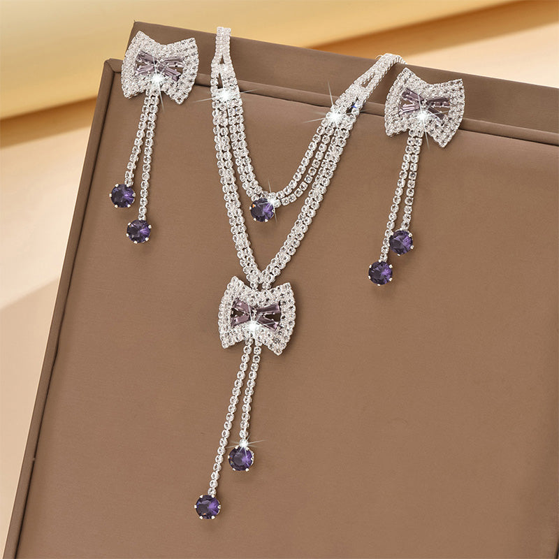 Zircon Flower Necklace Set