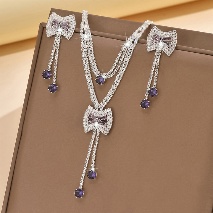 Zircon Flower Necklace Set