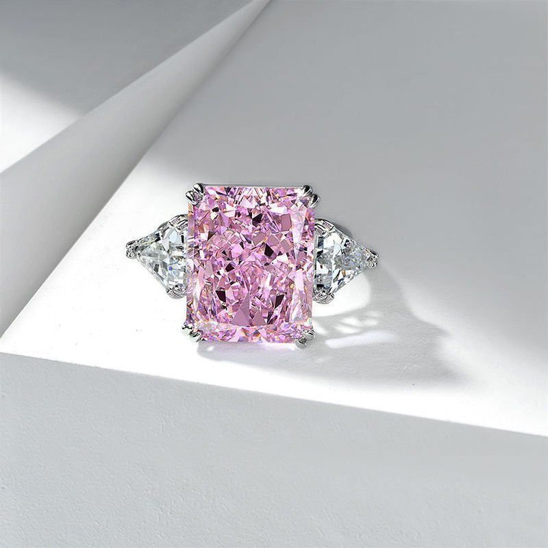 Rectangular main stone ring
