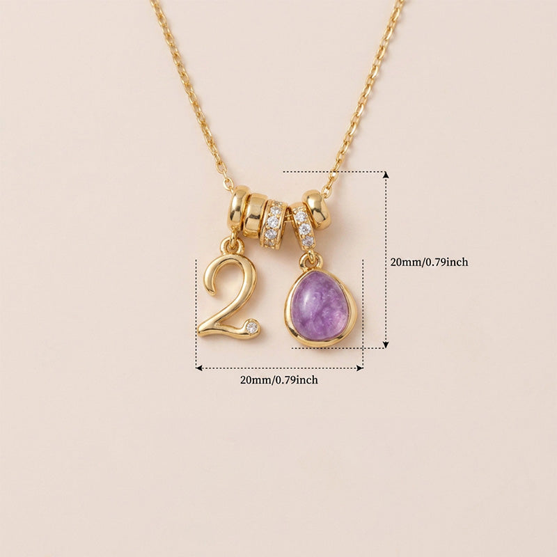 Multi Charm Number Necklace