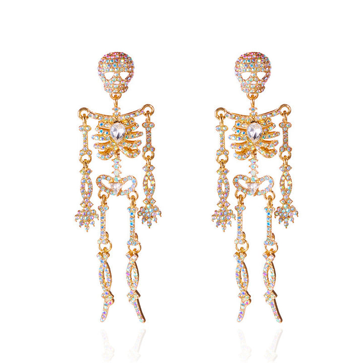 Pavé Zirconia Skull Earrings