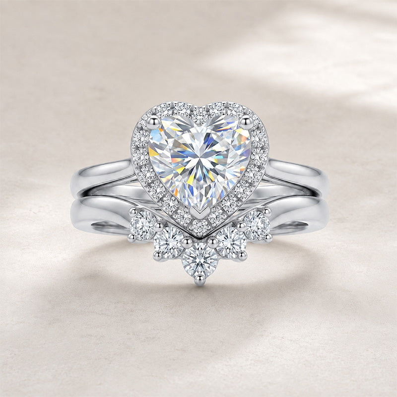 Heart-shaped ring set