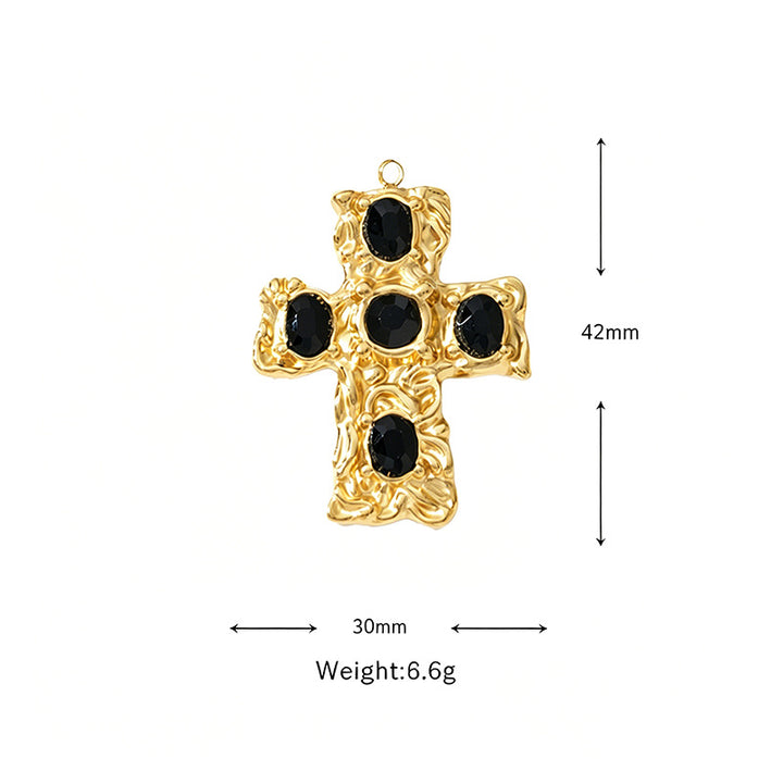 Vintage Rhinestone Cross Clover Charm