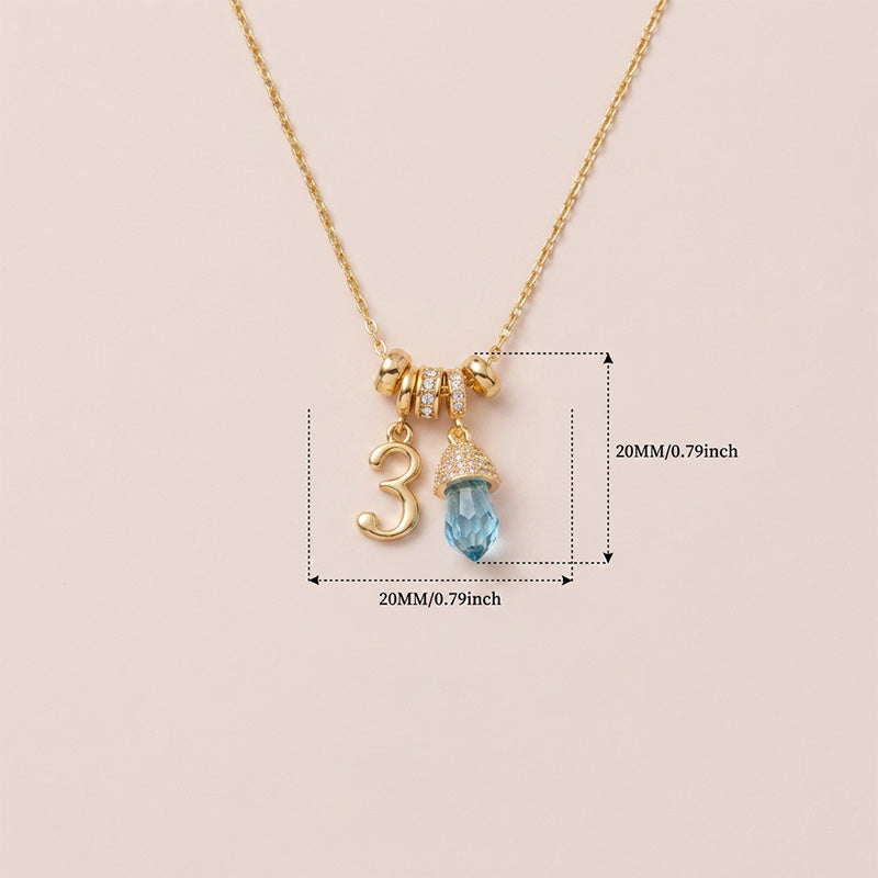 Multi Charm Number Necklace
