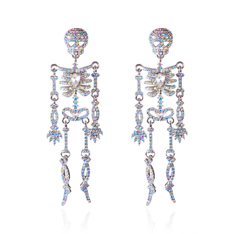 Pavé Zirconia Skull Earrings