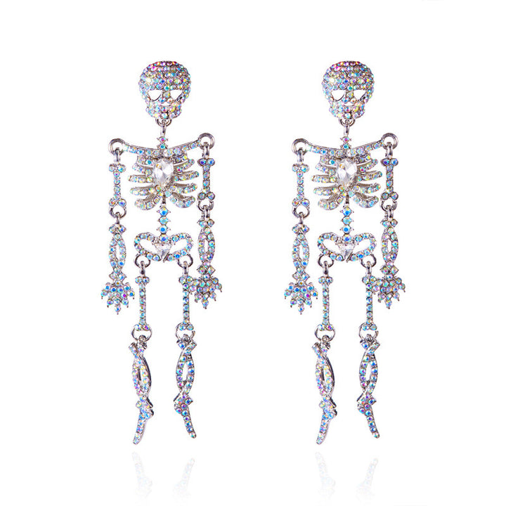 Pavé Zirconia Skull Earrings