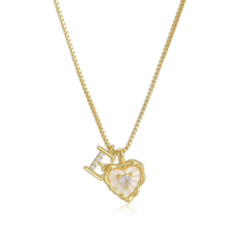 26‑Letter Heart Mother‑of‑Pearl Charm