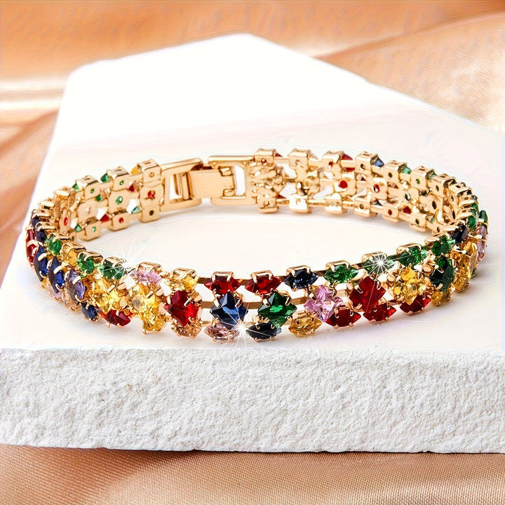 Multicolor Zircon Tennis Bracelet