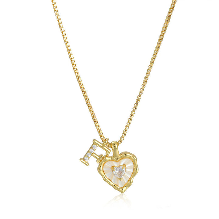 26‑Letter Heart Mother‑of‑Pearl Charm