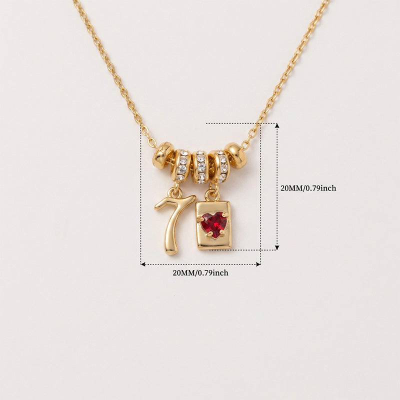 Multi Charm Number Necklace