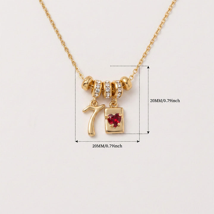 Multi Charm Number Necklace