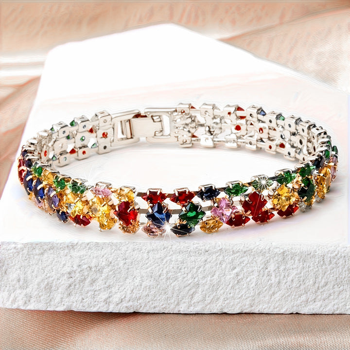Multicolor Zircon Tennis Bracelet