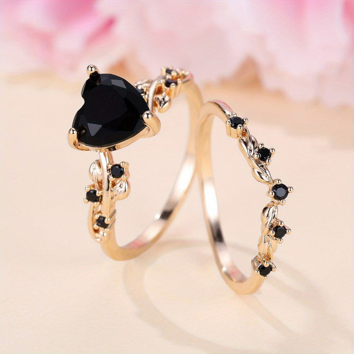 Heart-shaped stacked rings