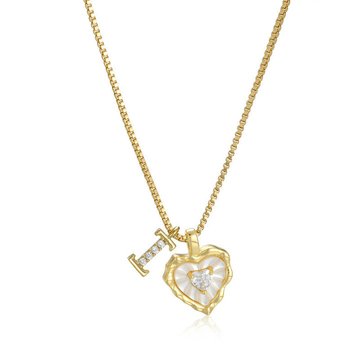 26‑Letter Heart Mother‑of‑Pearl Charm