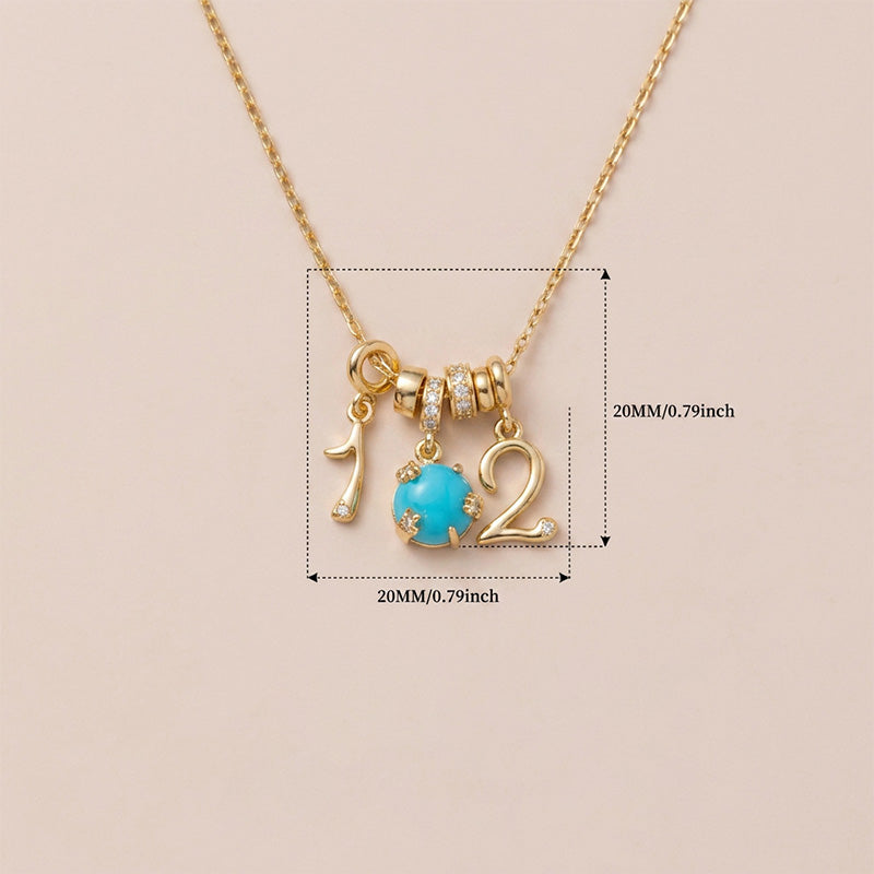 Multi Charm Number Necklace
