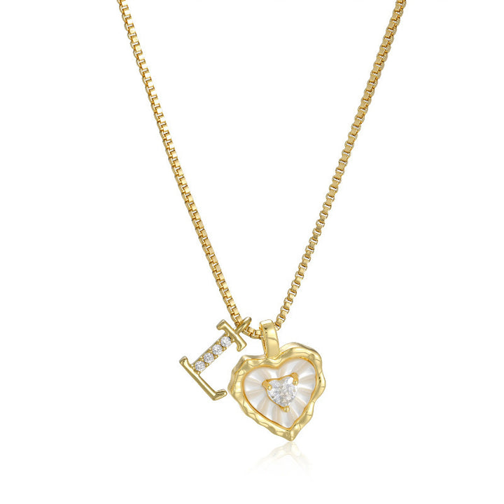 26‑Letter Heart Mother‑of‑Pearl Charm