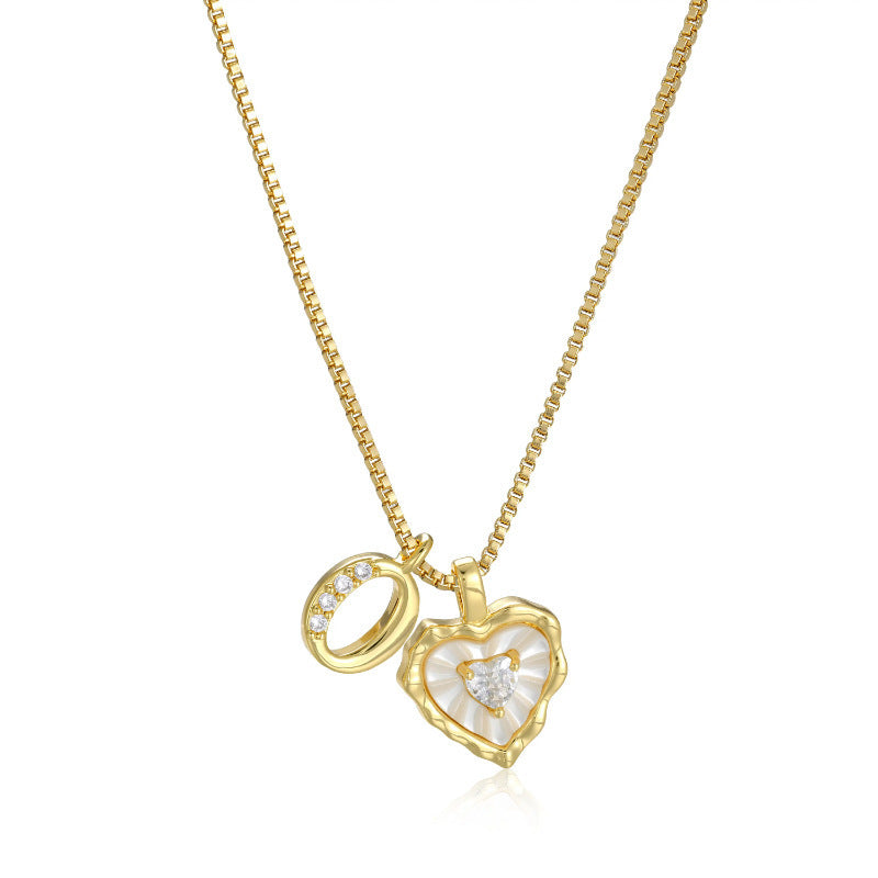 26‑Letter Heart Mother‑of‑Pearl Charm