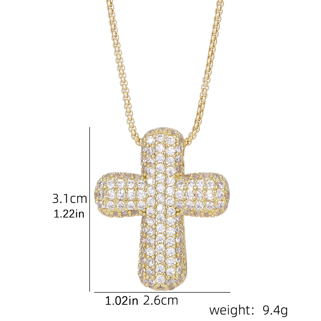 Sparkly Paved Cross Pendant Necklace