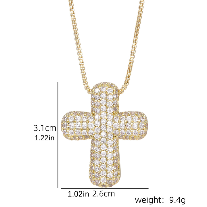 Sparkly Paved Cross Pendant Necklace