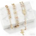 Virgin Mary Medal Beaded Y‑Shape Necklace