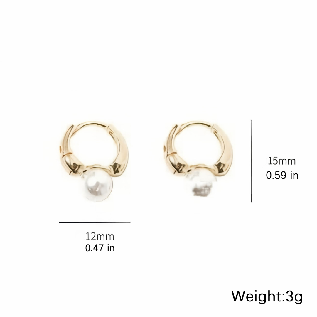 Dainty Pearl Drop Huggie Hoop Earrings