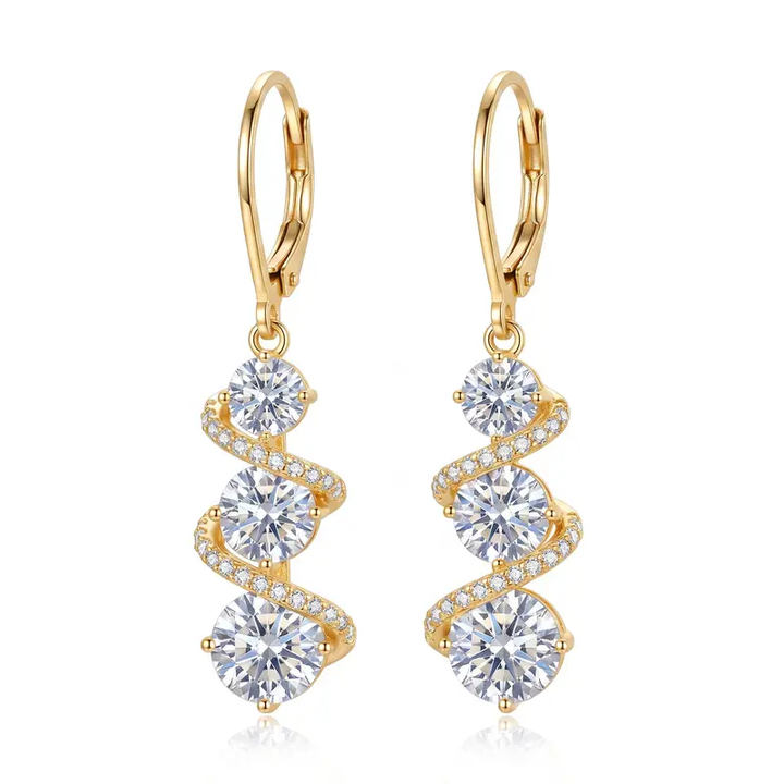 Round Zirconia Drop Earrings