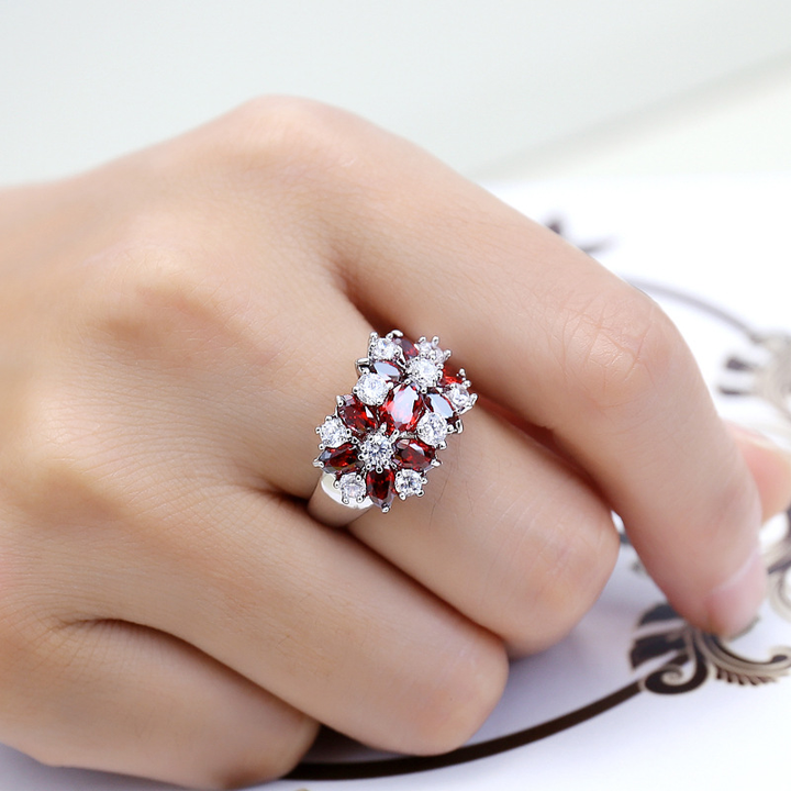 Floral Cluster Statement Ring